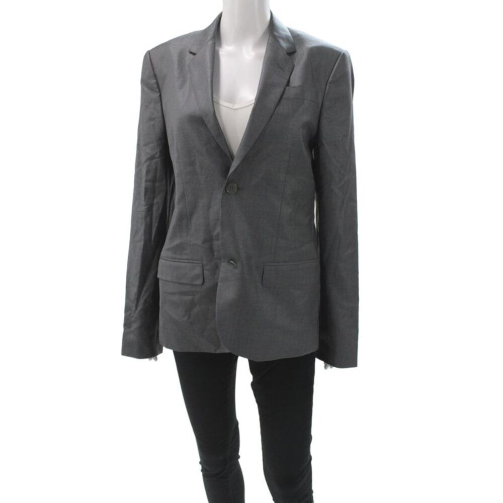 Marc By Marc Jacobs Womens Basic Wool Button Gray Jacket Long Sleeve Size S